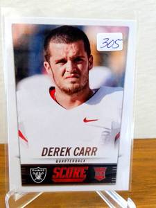 lot 305 image: 2014 Score Derek Carr #364 Rookie RC