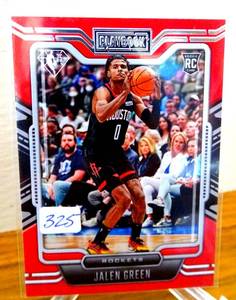 lot 325 image: 2021-22 PANINI CHRONICLES PLAYBOOK JALEN GREEN RC HOUSTON ROCKETS #266 RED