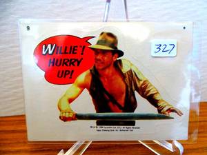 lot 327 image: Topps Indiana Jones Temple Of Doom Sticker - MINT 1984 - 9 Willie Hurry Up $