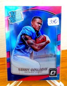 lot 340 image: 2017 Donruss Optic Kenny Golladay Rated Rookie Pink Prizms RC SP #175 Lions $$
