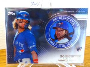 lot 341 image: 2020 Topps Series 2 Bo Bichette commemorative coin rookie card Blue Jays $$$