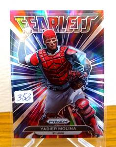 lot 353 image: 2022 Panini Prizm #FL-10 Yadier Molina Fearless St.Louis Cardinals