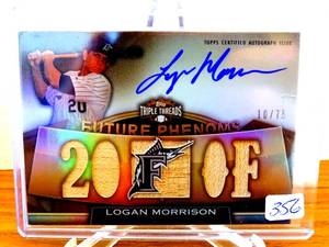 lot 356 image: LIMITED (ONLY 75 ISSUED) 2011 Topps Triple Threads Logan Morrison $$