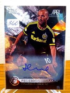 lot 360 image: 2016 Topps Apex MLS Federico Higuain Auto Autographs Blue AU,SN #35 Card $$
