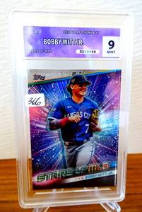 lot 366 image: GRADED MINT 9 - 2024 Topps BOBBY WITT JR Stars Of The MLB Chrome Royals CSMLB-11 $$$