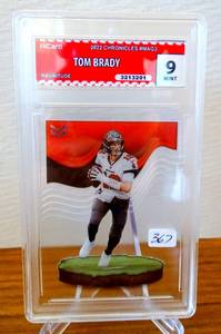 lot 367 image: $$$ GRADE 9 MINT - 2022 Panini Chronicles Magnitude Tom Brady Clear $$$