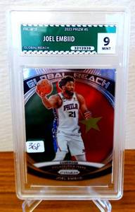 lot 368 image: GRADED 9 MINT - 2023-24 Prizm Basketball #5 Joel Embiid Global Reach $$$