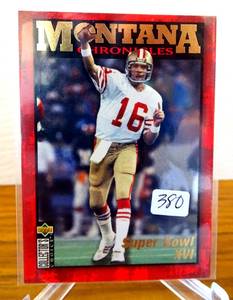 lot 380 image: Joe Montana 1995 Upper Deck Chronicles Card #JM 2 S.F. 49ers NFL HOF