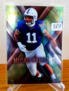 lot 389 image: Micah Parsons 2021 Wild Card Matte X-Plode Green Rookie RC Card #MXP-12 $