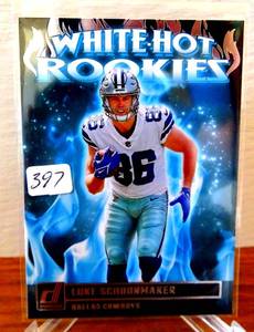 lot 397 image: Luke Schoonmaker White-Hot Rookies Panini 2023-24 Donruss Football Card $$