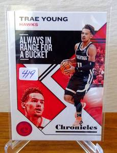 lot 419 image: 2019 Panini Chronicles Trae Young #12 Pink