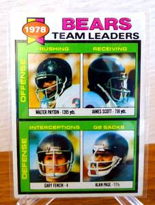 lot 466 image: 1979 Topps #132 Bears Team Leaders Walter Payton
