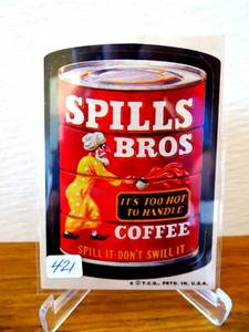 lot 421 image: Vintage Original 1970s WACKY PACKAGES STICKER ---- SPILLS BROS COFFEE $$