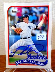 lot 422 image: Lee Guetterman autographed baseball card New York Yankees 1989 Topps Traded #43T $$$