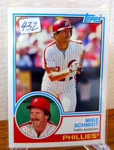 lot 432 image: 1983 Topps #300 Mike Schmidt HOF, 500 HR CLUB