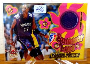 lot 436 image: Yolanda Griffith 2002 Fleer Ultra WNBA Summer Of Love Relic #12SL Trading Card