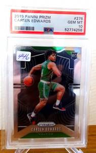 lot 446 image: CARSEN EDWARDS 2019-20 PANINI PRIZM ROOKIE RC #276 PSA 10 GEM MINT $$$