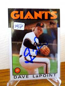 lot 454 image: HAND SIGNED Giants Dave LaPoint signed 1986 Topps Card $$