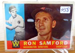 lot 458 image: VINTAGE 1960 Topps #409 Ron Samford Senators 4