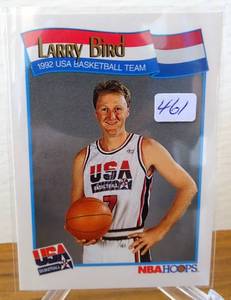 lot 461 image: 1991-92 NBA Hoops Larry Bird #576 Team USA Dream Team NBA HOF