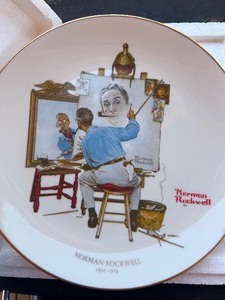 lot 245 image: GORMAN Norman Rockwell 1894-1978 TRIPLE SELF PORTRAIT  SATURDAY EVENING POST COVER  FEBRUARY 13, 1960