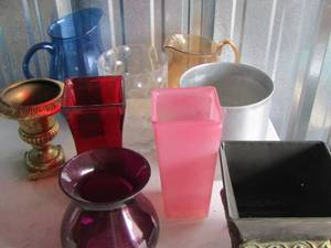 lot 47 image: vases, handled pouring pitchers,