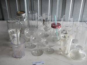 lot 73 image: various wine glasses, and drinking glasses