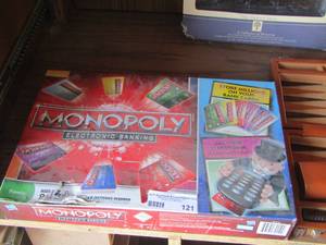 lot 121 image: monopoly electronic banking game, backgammon