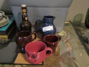 lot 159 image: various cups and jars