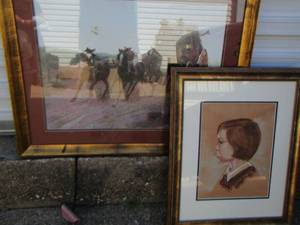 lot 176 image: Horse wall art 2531----- girl portrait 2319