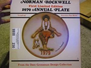 lot 230 image: First Second and Third edition of Norman Rockwell plates from the Dave Grossman collection 1979-1980-1981 qty 3 all new in box