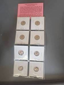 lot 90 image: 8 Brilliant uncirculated Roosevelt Dimes -