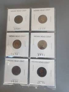 lot 95 image: Selection of Indian Head One Cent pieces - 1887,1889,1890,1901,1904,1909