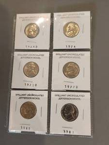 lot 155 image: Selection of Brilliant Uncirculated Jefferson Nickels -