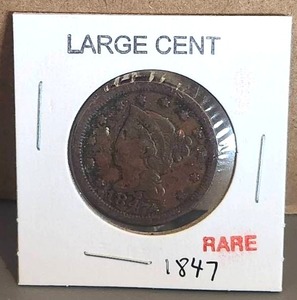 lot 181 image: 1847 Large Cent - Rare