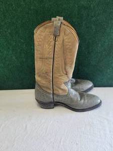lot 56 image: Nice pair of leather (possible ostrich) cowboy boots - 9-12