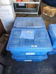 lot 184 image: Selection of 4 bins full of classroom school supplies - fourth grade