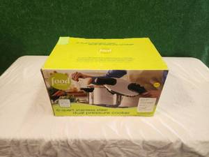 lot 236 image: Food network 6-quart stainless steel dual pressure cooker
