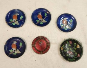 lot 267 image: Selection of metal mini-plates, and ashtray