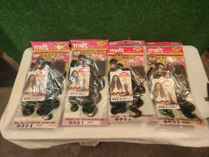 lot 324 image: Selection of melt natural virgin Remy human hair extensions - Qty.4