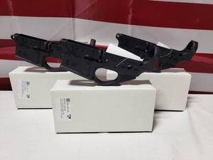 lot 206 image: Spikes Tactical ST15 Calico Jack Stripped AR15 Lower Receiver w Calico Jack Logo & ParleyPlunderArr Fire Safe Markings - QUANTITY 3 - BID IS TIMES THE QUANTITY