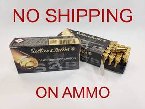 lot 155 image: Sellier & Bellot .380 Auto 92gr Ammo.  50 Rounds Per Box.  PRICE IS PER BOX - QUANTITY 2 - BID IS TIMES THE QUANTITY