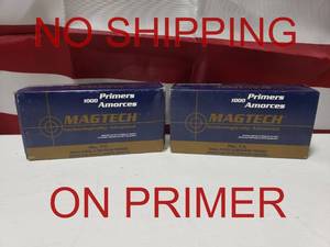 lot 656 image: Magtech No. 1 12 Small Pistol Pistol & Revolver Primers.  1,000 Primers Per Box.  PRICE IS PER BOX - QUANTITY 2 - BID IS TIMES THE QUANTITY