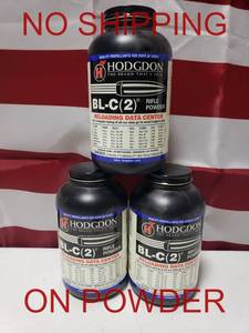 lot 306 image: Hodgdon BL-C(2) Rifle Powder 1lb Container - PRICE IS PER CONTAINER - QUANTITY 3 - BID IS TIMES THE QUANTITY