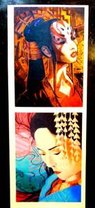 lot 22 image: JAPANESE ANIME DUAL PRINT - MEASURES 9 X 14