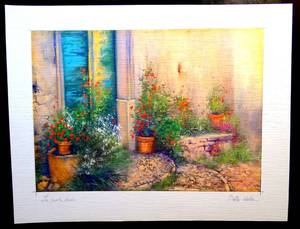 lot 29 image: CUSTOM LE PORTO VERDE (THE GREEN DOOR) SIGNED by DELLA VALLE ON TEXTURED PAPER - 13 X 17 $$