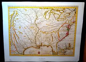 lot 46 image: 1720 RIVERS OF AMERICA MAP PRINT - MEASURES 28 X 36 READY TO FRAME