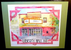 lot 49 image: HAND SIGNED WATERCOLOR PRINT LIBERTY HALL - 2011 TYLER, TEXAS SIGNED by D ADAMS - 18 X 24