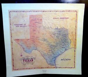 lot 95 image: LIMITED EDITION STATE OF TEXAS TERRITORY by JIMMY LONGACRE - 21 X 21