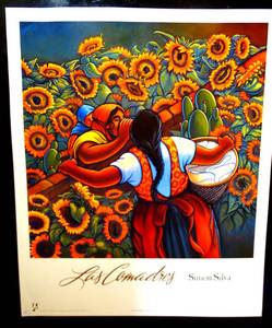 lot 78 image: Las Comadres by Simon Silva Art Print Poster - 24 X 28